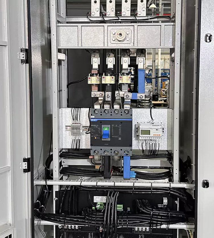 Grid-connection and distribution equipment inside an electrical cabinet