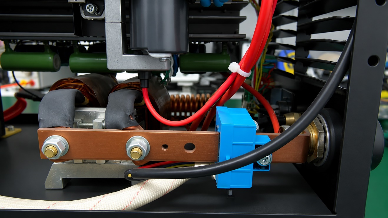 Automated welding equipment in an industrial production line