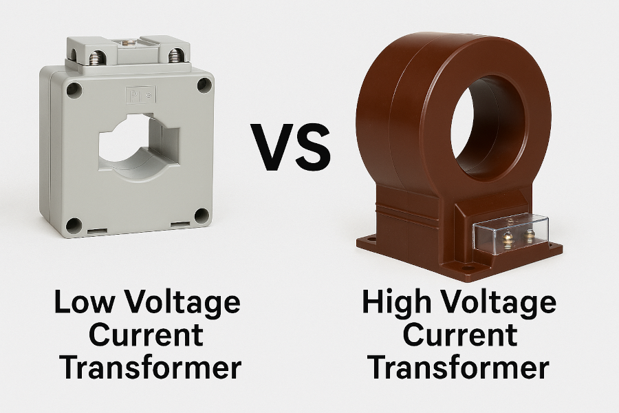 What is the difference between low-voltage current transformers and high-voltage current transformers?